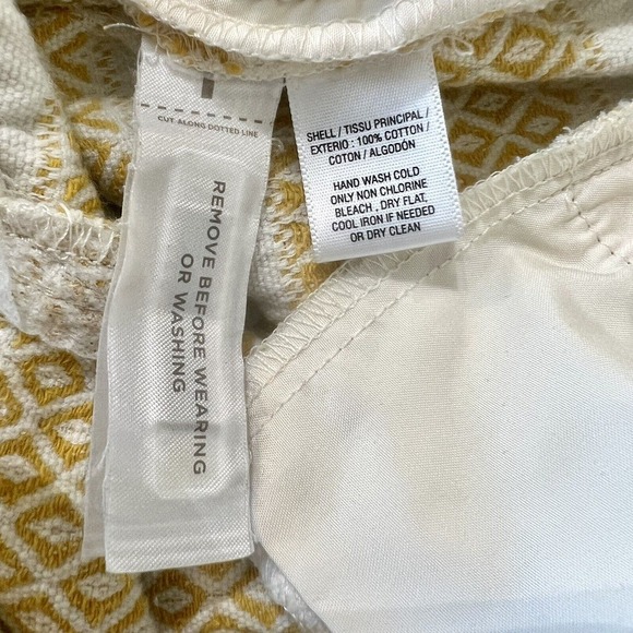 LOFT Ann Taylor Shorts Size 10 Yellow White Stripe Tweed Riviera Coastal Chic - Picture 10 of 12